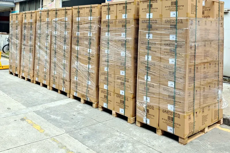 Palletized cargo prepared at Shenzhen warehouse