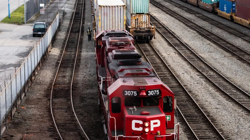 Container terminal representing freight shipping from China to Canada